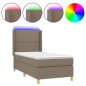 vidaXL Cama box spring colchón y luces LED gris taupe 80x200 cm vidaXL Cama box spring colchón y luces LED gris taupe 80x200 cm
