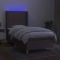 vidaXL Cama box spring colchón y luces LED gris taupe 80x200 cm vidaXL Cama box spring colchón y luces LED gris taupe 80x200 cm