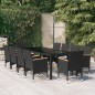 vidaXL Juego de comedor de jardín 11 piezas ratán sintético negro vidaXL Juego de comedor de jardín 11 piezas ratán sintético negro