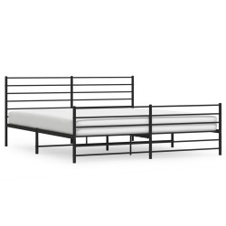 vidaXL Estructura de cama cabecero y pie de cama metal negro 180x200cm