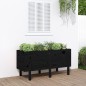 vidaXL Arriate elevado de jardín madera maciza pino negro 121x50x57 cm vidaXL Arriate elevado de jardín madera maciza pino negro 121x50x57 cm
