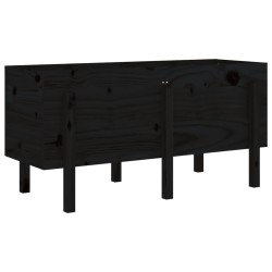 vidaXL Arriate elevado de jardín madera maciza pino negro 121x50x57 cm