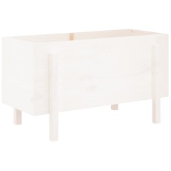 vidaXL Arriate elevado de jardín madera maciza pino blanco 101x50x57cm