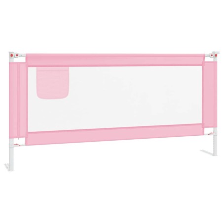 vidaXL Barandilla de seguridad cama de niño rosa tela 190x25 cm