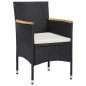 vidaXL Juego de comedor de jardín 11 piezas ratán sintético negro vidaXL Juego de comedor de jardín 11 piezas ratán sintético negro