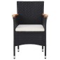 vidaXL Juego de comedor de jardín 11 piezas ratán sintético negro vidaXL Juego de comedor de jardín 11 piezas ratán sintético negro
