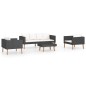 vidaXL Set de muebles de jardín 4 pzas y cojines ratán sintético negro vidaXL Set de muebles de jardín 4 pzas y cojines ratán sintético negro