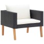 vidaXL Set de muebles de jardín 4 pzas y cojines ratán sintético negro vidaXL Set de muebles de jardín 4 pzas y cojines ratán sintético negro