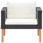 vidaXL Set de muebles de jardín 4 pzas y cojines ratán sintético negro vidaXL Set de muebles de jardín 4 pzas y cojines ratán sintético negro