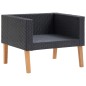 vidaXL Set de muebles de jardín 4 pzas y cojines ratán sintético negro vidaXL Set de muebles de jardín 4 pzas y cojines ratán sintético negro
