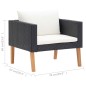 vidaXL Set de muebles de jardín 4 pzas y cojines ratán sintético negro vidaXL Set de muebles de jardín 4 pzas y cojines ratán sintético negro