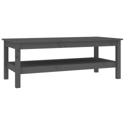 vidaXL Mesa de centro de madera maciza de pino gris 110x50x40 cm