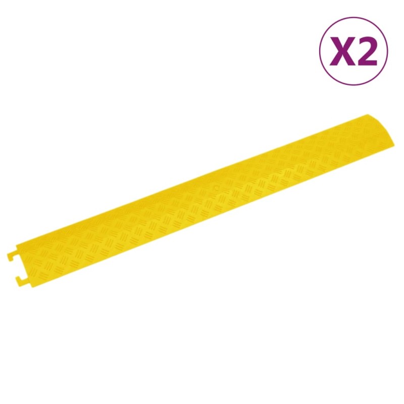 vidaXL Rampa protectora de cables de suelo 2 uds amarillo 98,5 cm vidaXL Rampa protectora de cables de suelo 2 uds amarillo 98,5 cm