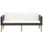 vidaXL Set de muebles de jardín 2 pzas y cojines ratán sintético negro vidaXL Set de muebles de jardín 2 pzas y cojines ratán sintético negro