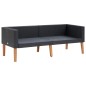 vidaXL Set de muebles de jardín 2 pzas y cojines ratán sintético negro vidaXL Set de muebles de jardín 2 pzas y cojines ratán sintético negro