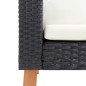 vidaXL Set de muebles de jardín 2 pzas y cojines ratán sintético negro vidaXL Set de muebles de jardín 2 pzas y cojines ratán sintético negro