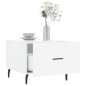 vidaXL Mesa de centro 2 uds madera ingeniería blanco brillo 50x50x40cm vidaXL Mesa de centro 2 uds madera ingeniería blanco brillo 50x50x40cm
