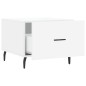vidaXL Mesa de centro 2 uds madera ingeniería blanco brillo 50x50x40cm vidaXL Mesa de centro 2 uds madera ingeniería blanco brillo 50x50x40cm
