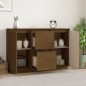 vidaXL Aparador de madera maciza de pino marrón miel 111x34x75 cm vidaXL Aparador de madera maciza de pino marrón miel 111x34x75 cm