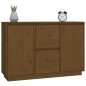 vidaXL Aparador de madera maciza de pino marrón miel 111x34x75 cm vidaXL Aparador de madera maciza de pino marrón miel 111x34x75 cm