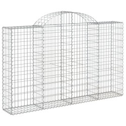 vidaXL Cesta gaviones forma arco hierro galvanizado 200x30x120/140 cm