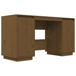 vidaXL Escritorio de madera maciza de pino marrón miel 140x50x75 cm