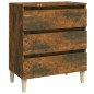 vidaXL Aparador madera contrachapada color roble ahumado 60x35x69 cm