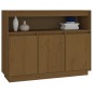 vidaXL Aparador de madera maciza de pino marrón miel 104,5x34x80 cm