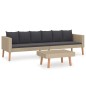 vidaXL Set de muebles de jardín 2 pzas y cojines ratán sintético beige
