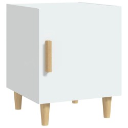 vidaXL Mesita de noche madera contrachapada blanco