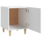 vidaXL Mesita de noche madera contrachapada blanco