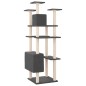 vidaXL Rascador para gatos con postes de sisal gris oscuro 162 cm