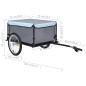 vidaXL Remolque para bicicletas negro y azul 65 kg vidaXL Remolque para bicicletas negro y azul 65 kg