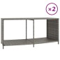 vidaXL Estantes de almacenaje 2 unidades ratán sintético gris vidaXL Estantes de almacenaje 2 unidades ratán sintético gris