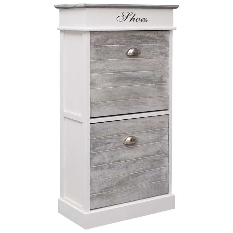 vidaXL Mueble zapatero de madera de Paulownia gris 50x28x98 cm vidaXL Mueble zapatero de madera de Paulownia gris 50x28x98 cm