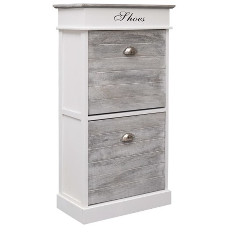 vidaXL Mueble zapatero de madera de Paulownia gris 50x28x98 cm