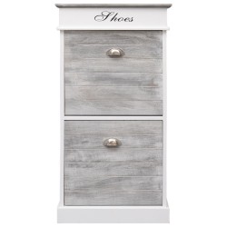 vidaXL Mueble zapatero de madera de Paulownia gris 50x28x98 cm