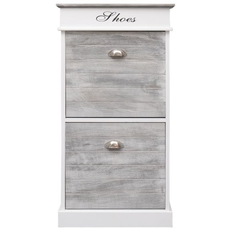 vidaXL Mueble zapatero de madera de Paulownia gris 50x28x98 cm