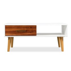 vidaXL Mesa de centro de madera de acacia maciza 90x50x40 cm