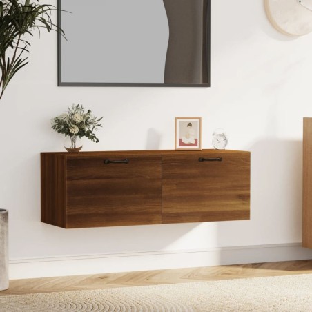 vidaXL Armario pared madera contrachapada marrón roble 100x36,5x35 cm