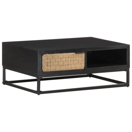vidaXL Mesa de centro de madera maciza de mango 90x60x35 cm