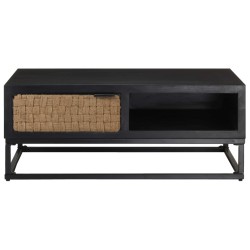 vidaXL Mesa de centro de madera maciza de mango 90x60x35 cm