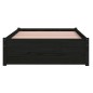 vidaXL Estructura de cama individual madera maciza negra 90x190 cm vidaXL Estructura de cama individual madera maciza negra 90x190 cm