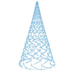 vidaXL Árbol de Navidad en asta de bandera 1400 LED azul 500 cm