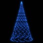 vidaXL Árbol de Navidad en asta de bandera 1400 LED azul 500 cm