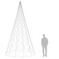 vidaXL Árbol de Navidad en asta de bandera 1400 LED azul 500 cm