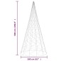 vidaXL Árbol de Navidad en asta de bandera 1400 LED azul 500 cm