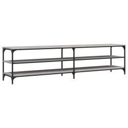 vidaXL Mueble TV metal y madera contrachapada gris Sonoma 200x30x50 cm