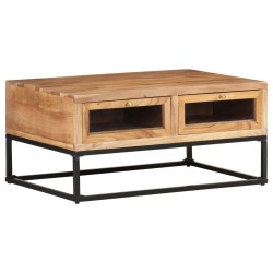vidaXL Mesa de centro de madera maciza de acacia 90x60x40 cm 