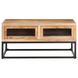 vidaXL Mesa de centro de madera maciza de acacia 90x60x40 cm 